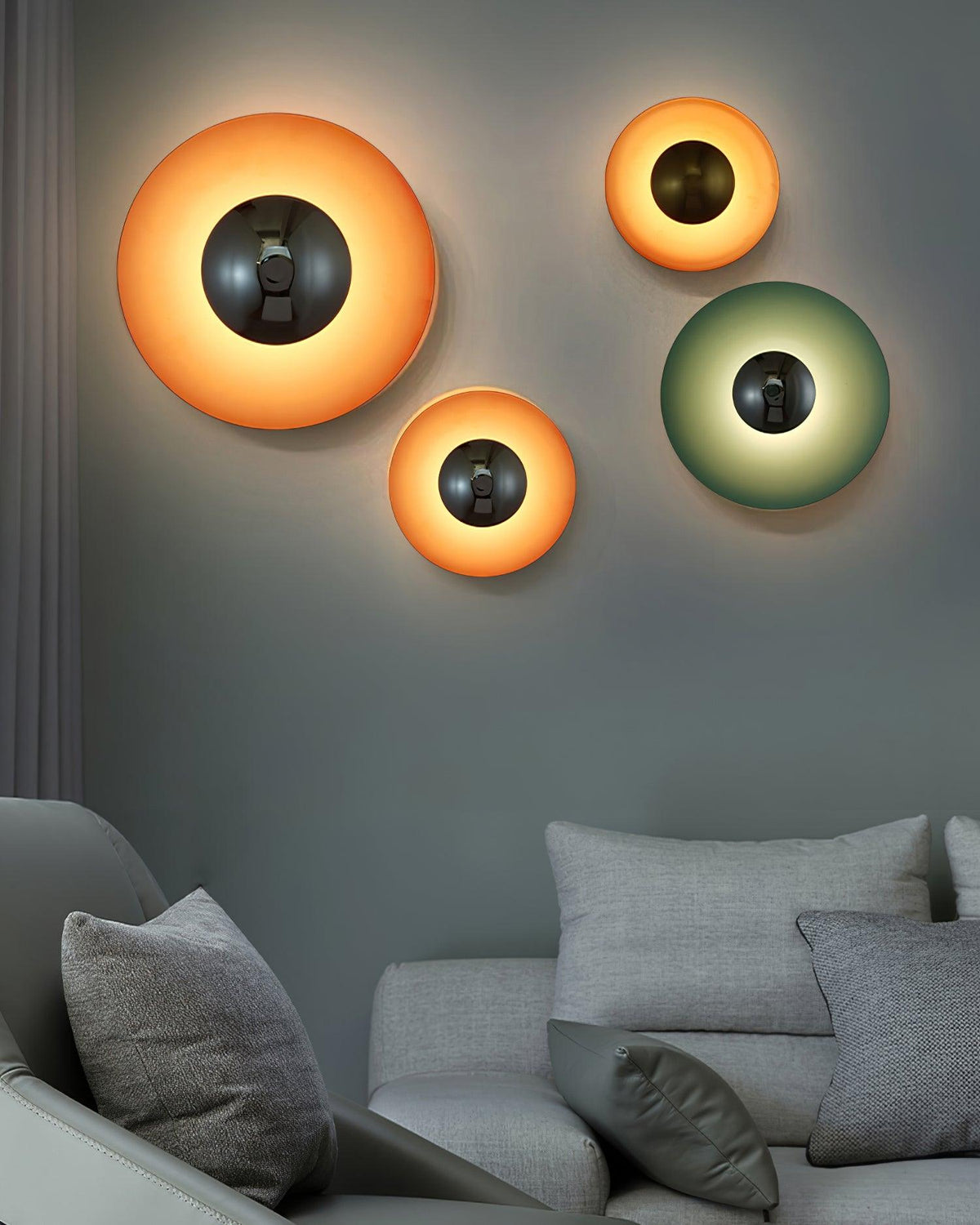 Contemporary Dual-Tone Circular LED Wall or Ceiling Light Fixture in Multiple Finishes | Thomler