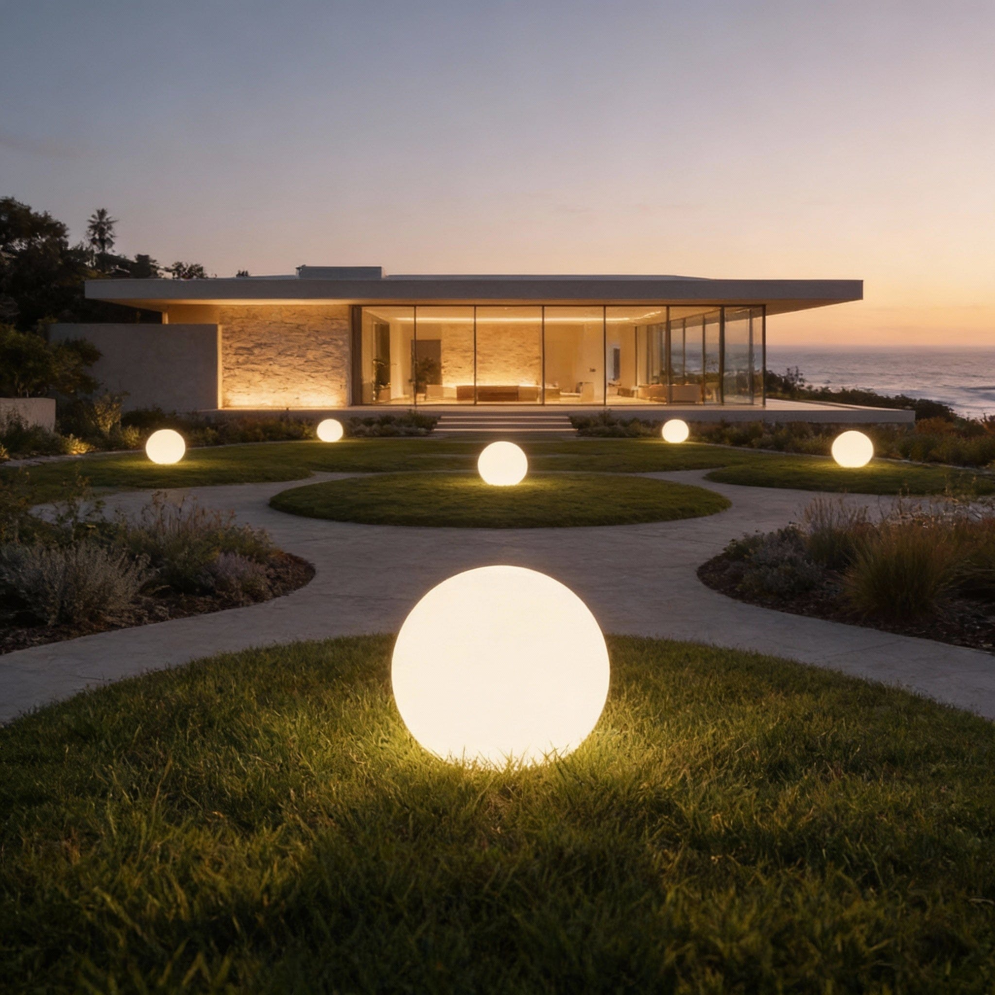 Portable LED Orb Lamp with Remote Control 4-Color Modes 10-20 in Rechargeable Cordless Sphere Light for Living Room Bedroom Bedside Nightsta | Thomler
