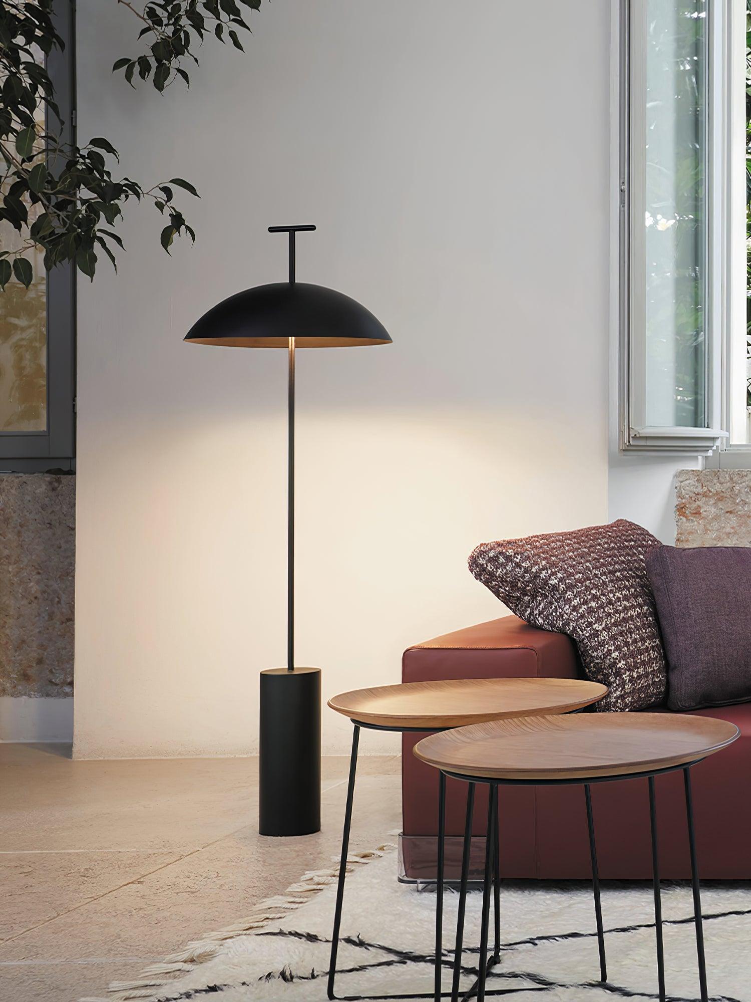 Floor Lamp Wood 59.8 in Dark Red Black White Steel Living Room Reading Light Adjustable | Thomler