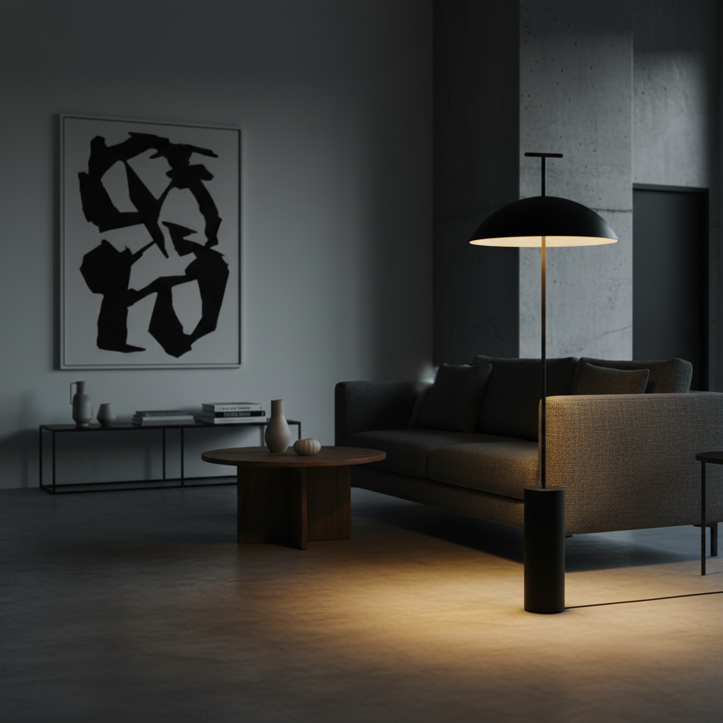Floor Lamp Wood 59.8 in Dark Red Black White Steel Living Room Reading Light Adjustable | Thomler