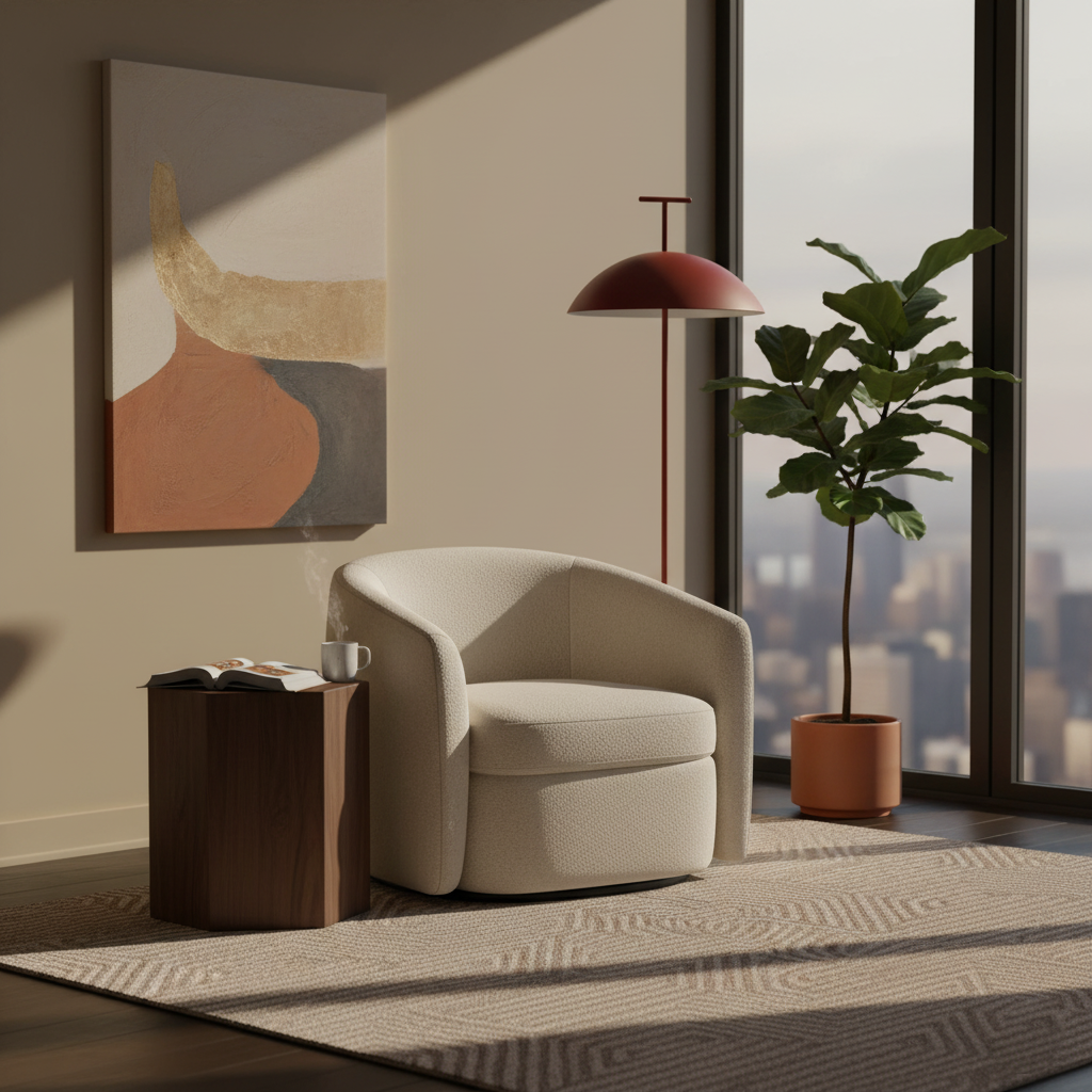 Floor Lamp Wood 59.8 in Dark Red Black White Steel Living Room Reading Light Adjustable | Thomler