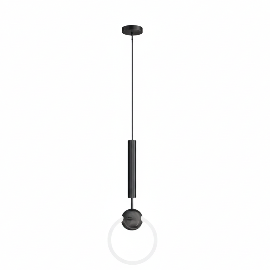 Modern Circular LED Ceiling Pendant – Sleek Aluminum Downlight for Dining Room, Bedroom & Entryway – Adjustable Drop Height – Warm/Cool | Thomler