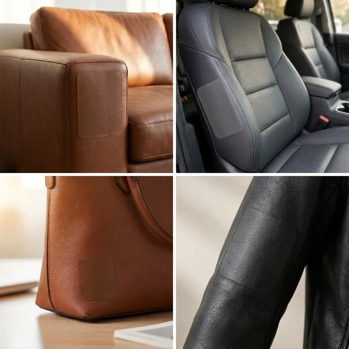 Self-Adhesive Leather Repair Patch for Couches Seats Bags Jackets | Trimmable Waterproof PU Leather Repair Sheet for Furniture Car | Thomler