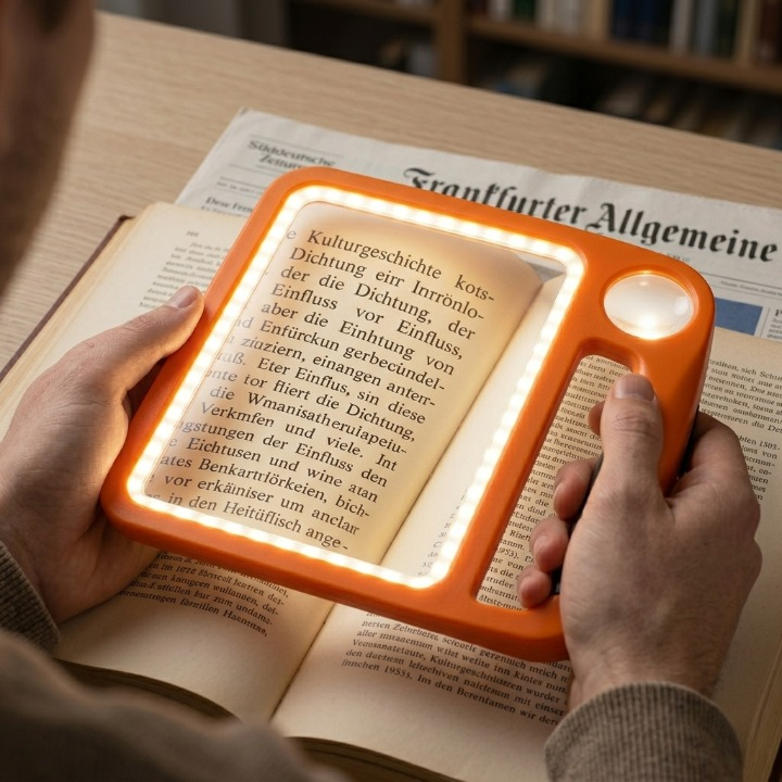 Illuminated Handheld Magnifier with 48 LED Lights – 5X & 10X Dual Lens for Small Print, Documents & Hobbies | Thomler