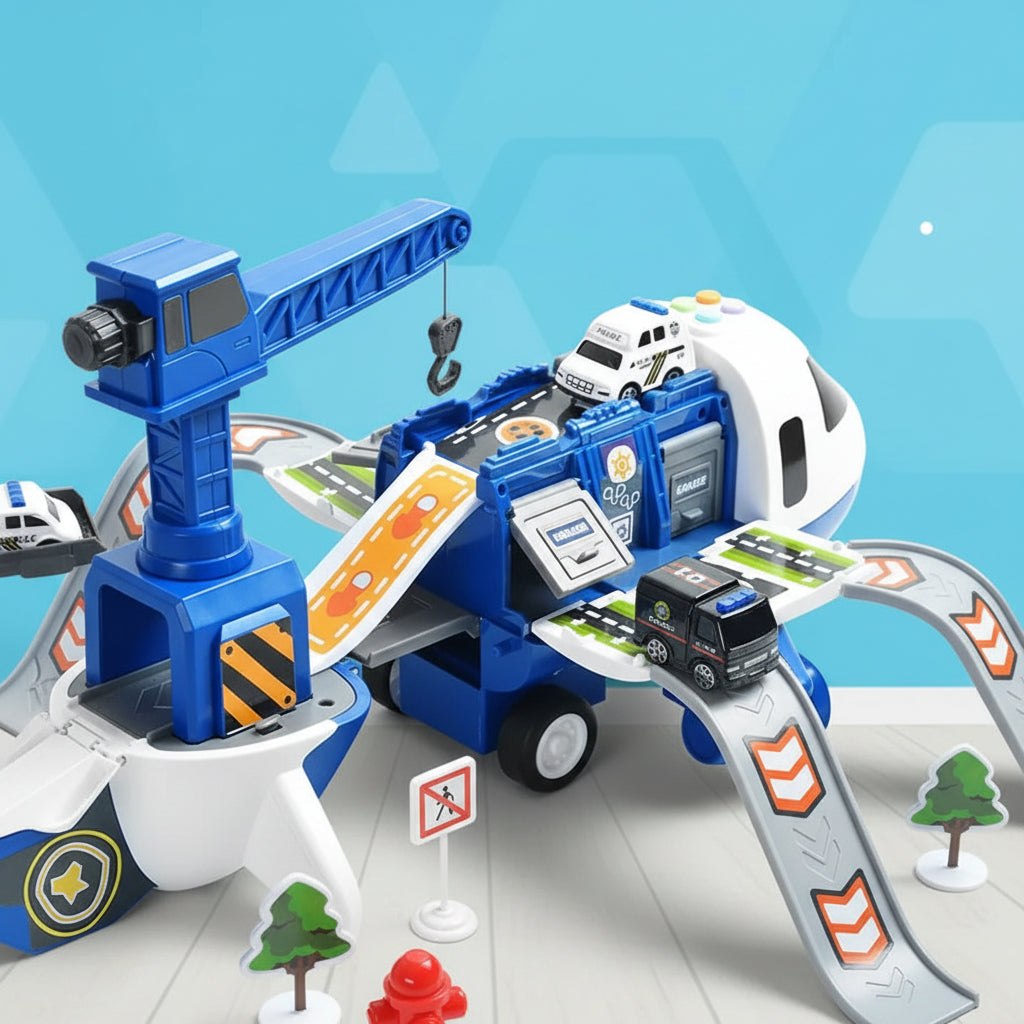 Kids Aviation Playset with Jumbo Jet, Emergency Vehicles & Mission Gear – Interactive Pretend Play for Boys & Girls Age 3-6, Educational | Thomler