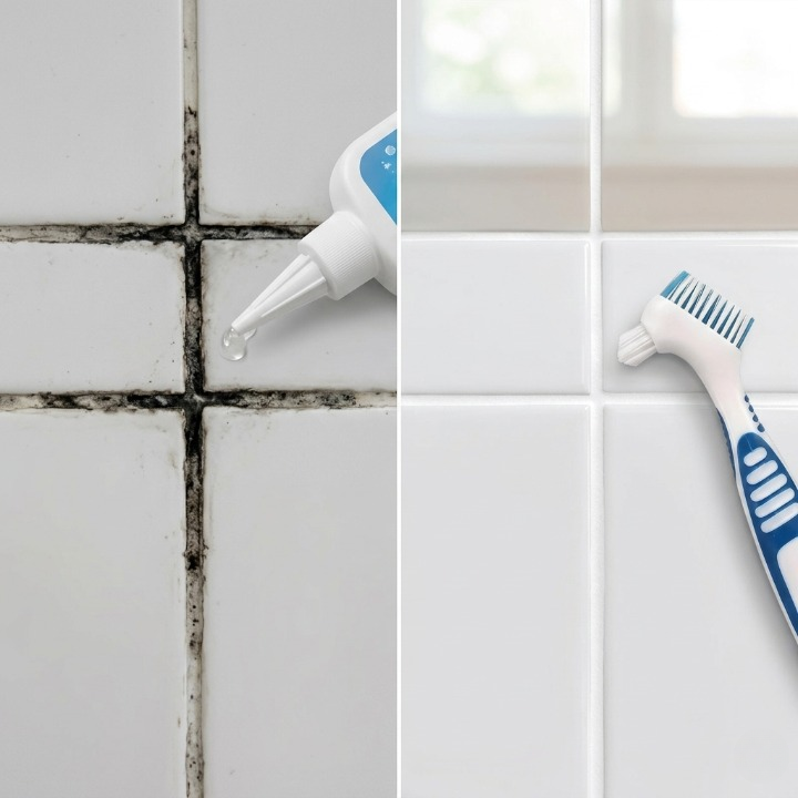 Mould Remover Gel Water Based 100 ml Bathroom Grout Silicone Sealant Tile Cleaner With Precision Brush | Thomler
