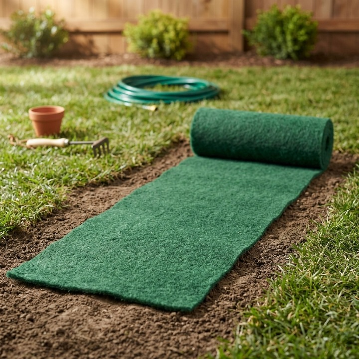 Grass Seed Mat Biodegradable 300.0 cm x 20.0 cm Lawn Repair Bare Patch Garden Seeding Roll Coverage 1.2 m² | Thomler