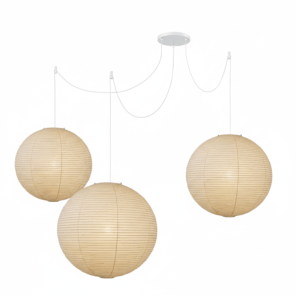 Pendant Lamp Mulberry Paper 15.7 in Adjustable Indoor Ceiling Lighting Modern Dining Room Kitchen Island Hanging Light | Thomler
