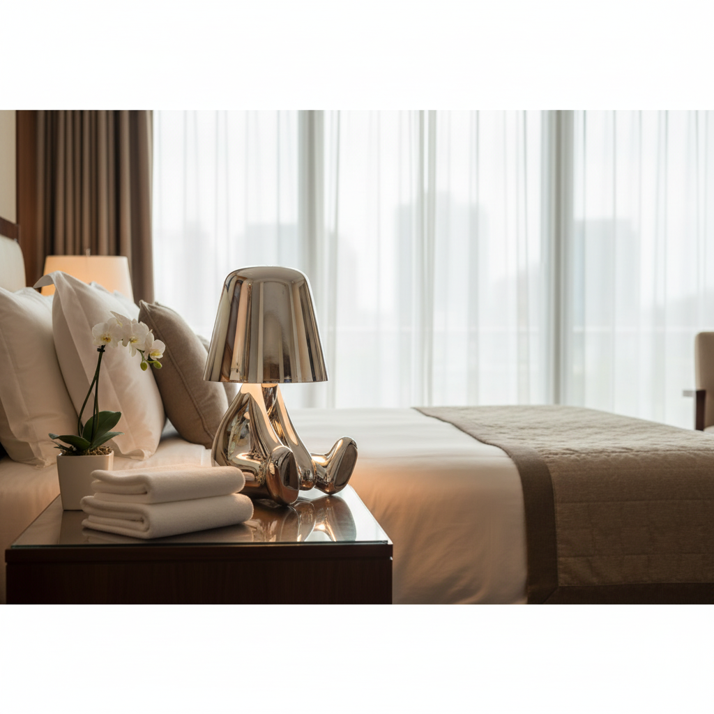 Table Lamp Aluminum LED 8.7 in Rechargeable Warm White Bedroom Nightstand Portable Touch Dimmable Lighting | Thomler