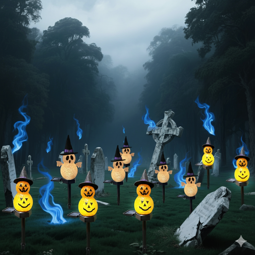Solar Garden Stake Light with 3D Seasonal Character Design for Yard & Pathway Illumination – Autumn Decor | Thomler