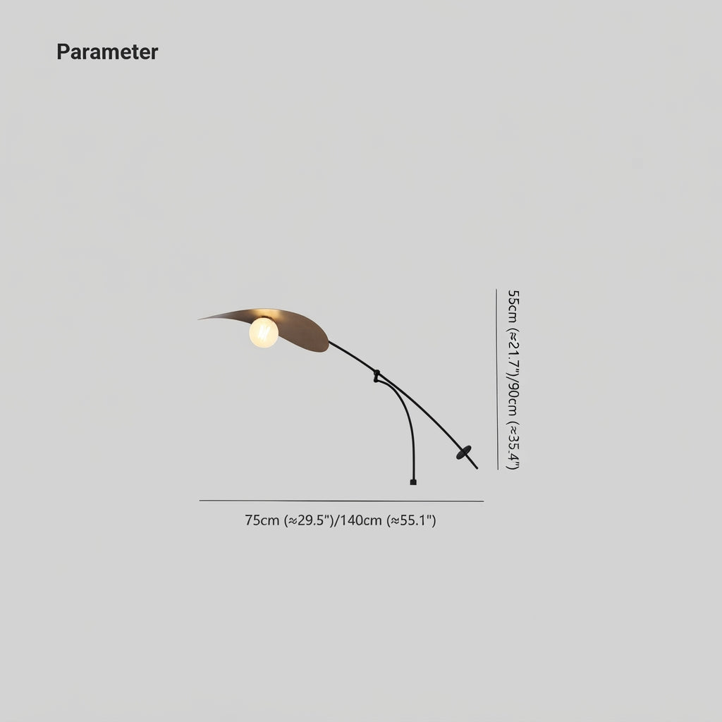 Curved Arc Wall Sconce with Frosted Gold Glass Shade for Bedroom & Living Room | Thomler