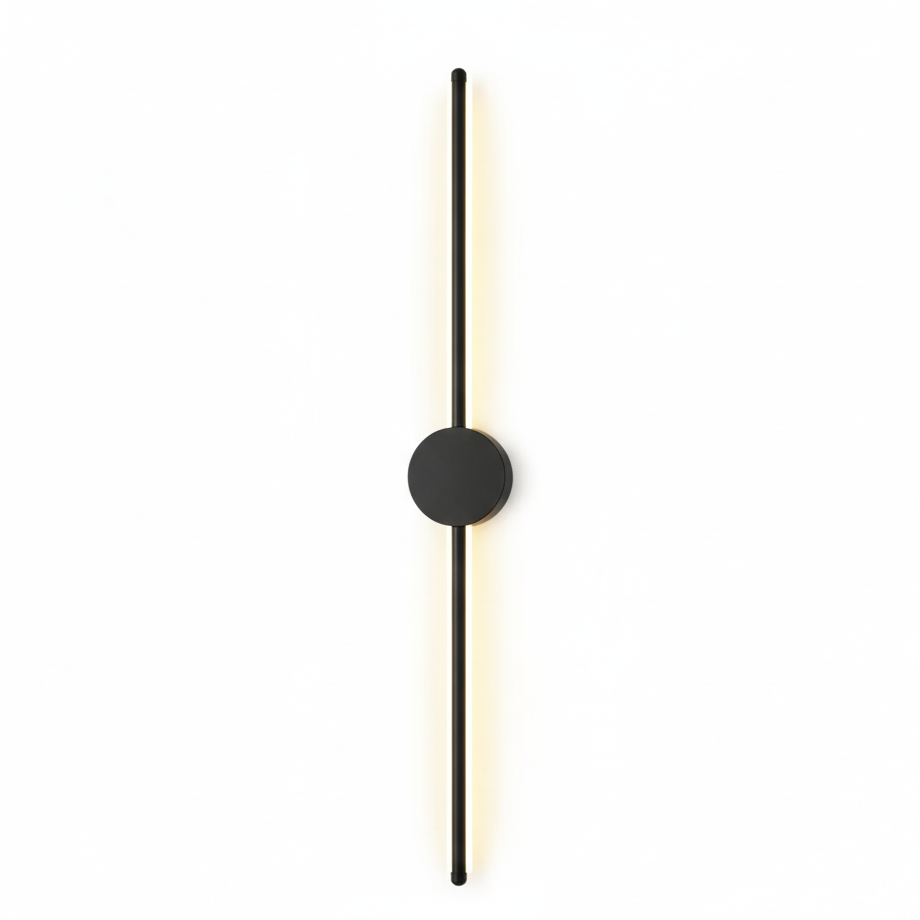 Modern Black Vertical LED Accent Light for Bedroom Hallway Living Room Wall Mount Fixture with Uplight Glow | Thomler