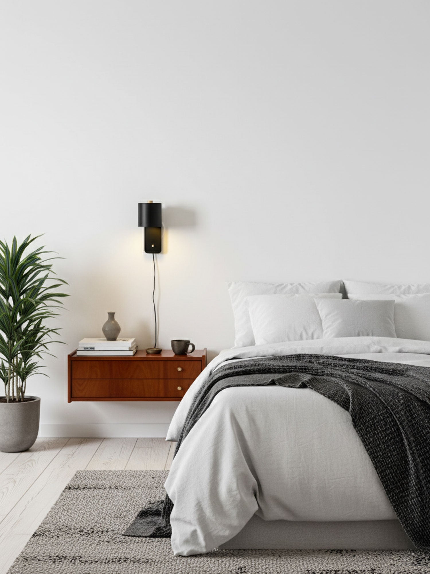Rotatable Cylinder Plug-In Wall Lamp 11.8 in Metal Indoor Bedroom Living Room LED Edison Light White Grey Green Black | Thomler
