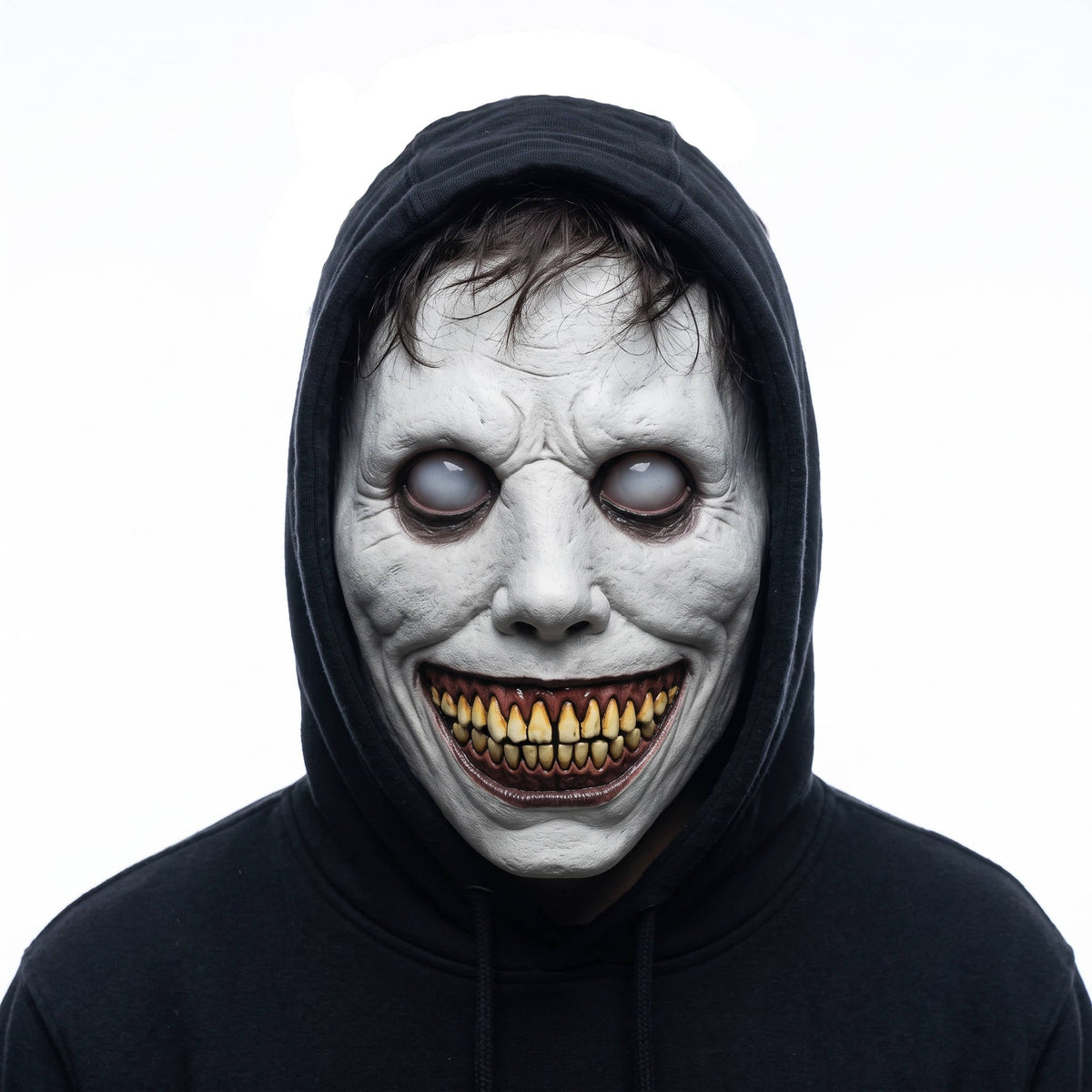 Grinning Horror Mask with Oversized Eyes and Blood-Red Teeth – Full-Head Cover for Parties and Costume Events | Thomler