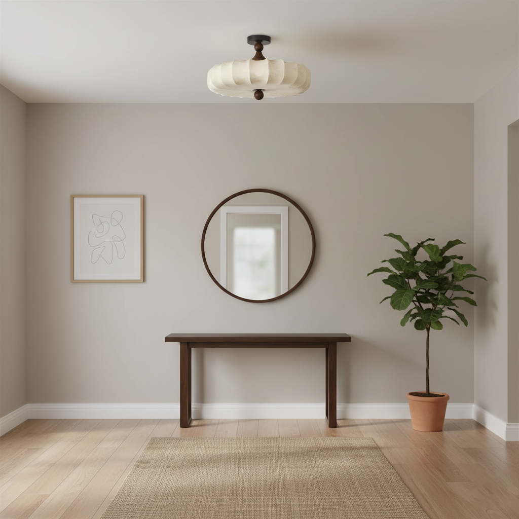 Ceiling Lamp Wood 17.7 in x 11.8 in Black Walnut Indoor Dining Living Room LED Fixture Modern Ambient Lighting | Thomler