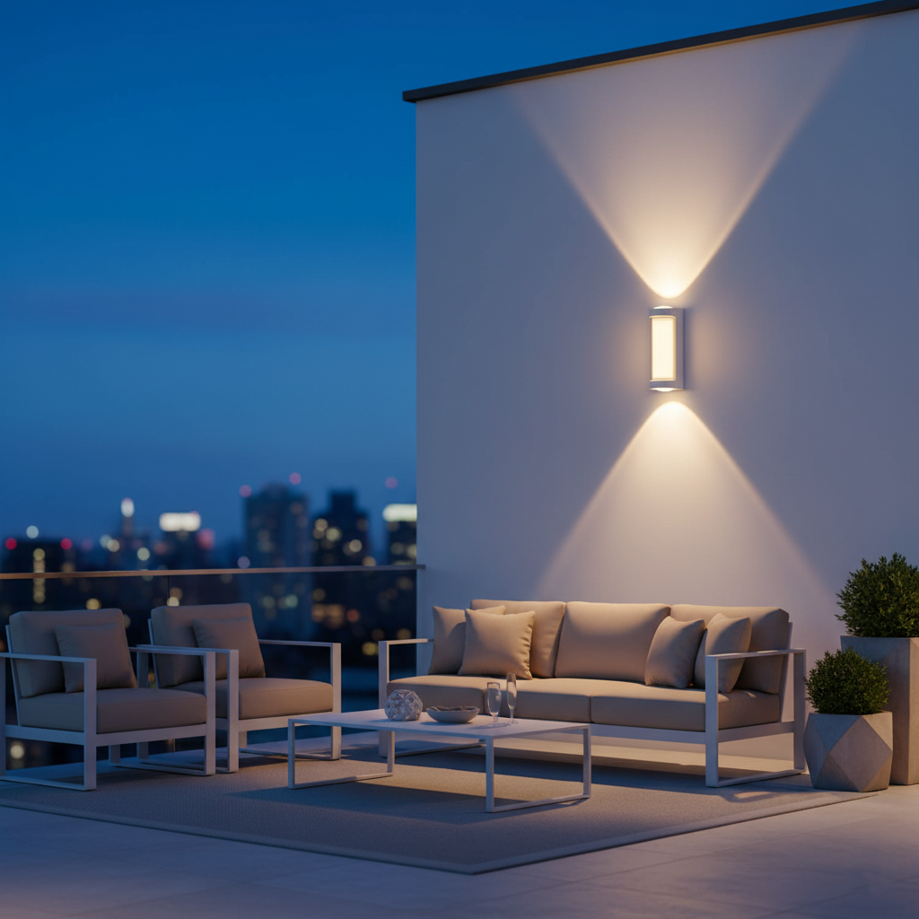 Wall Lamp Metal Acrylic 10.6 in Outdoor Up Down Waterproof Exterior Lighting Modern Minimalist Facade Porch Garden Fixture | Thomler