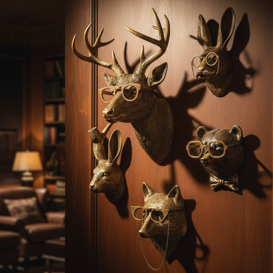 Decorative Resin Stag Head Wall Sculpture for Living Room, Hallway & Cabin Decor | Wildlife Art Mount | Lightweight Animal Trophy Display | Thomler
