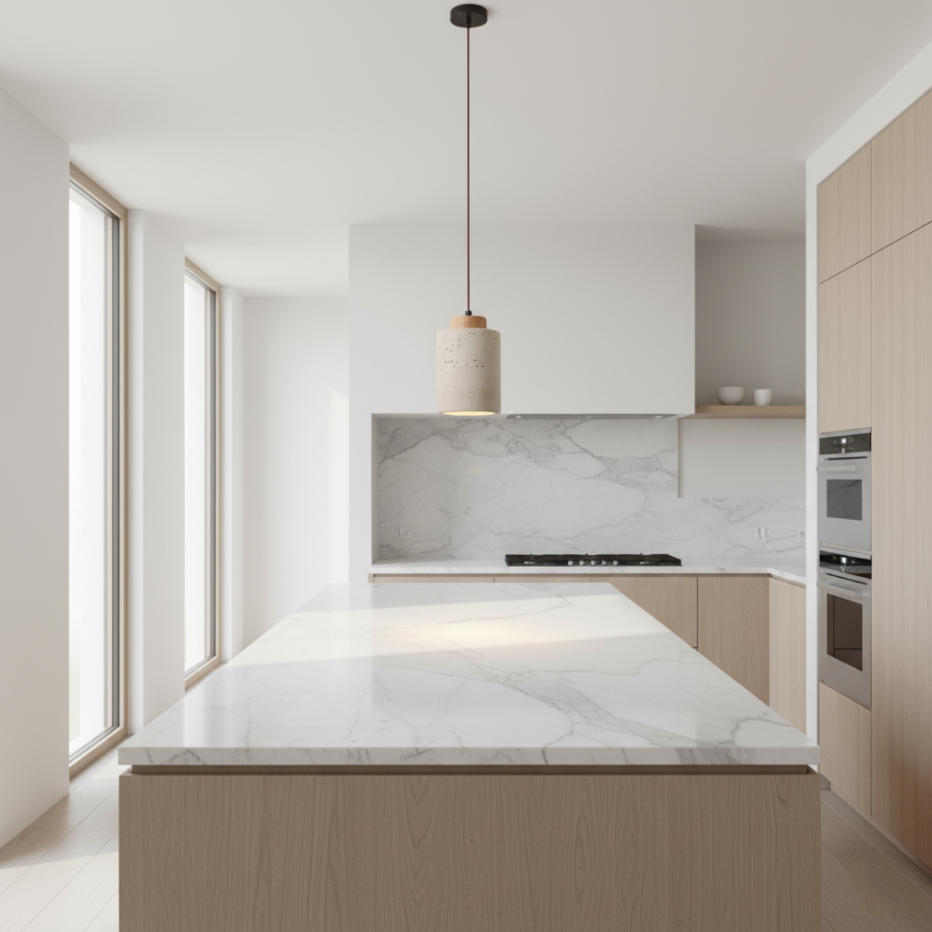 Pendant Light Travertine Stone 16.5 cm Warm White Bedroom Bedside Hanging Ceiling Lamp Scandinavian Ambient Lighting | Thomler