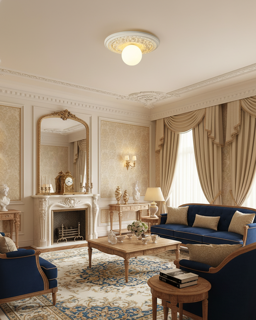 Ceiling Light Acrylic 13.7 in Beige Flush Mount Living Room Bedroom Decorative Fixture | Thomler
