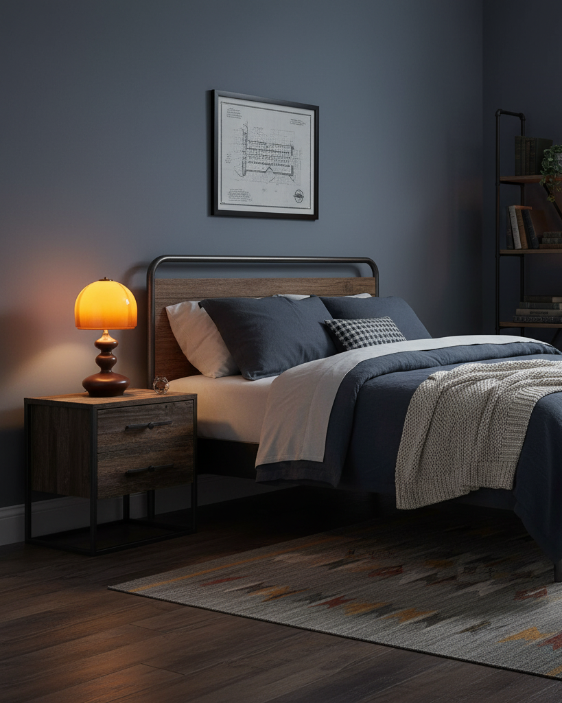 Table Lamp Wood 9.8 in Caramel Dome Indoor Lighting Modern Bedroom Living Room Decor | Thomler