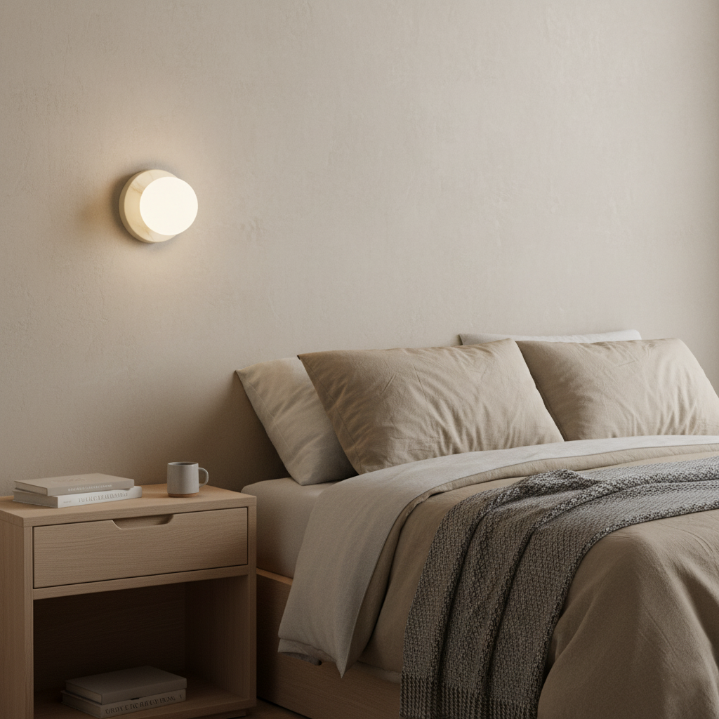 Wall Lamp Glass 10.0 cm White Bedroom Bedside Nordic Minimalist G9 LED Accent Lighting Indoor Fixture | Thomler