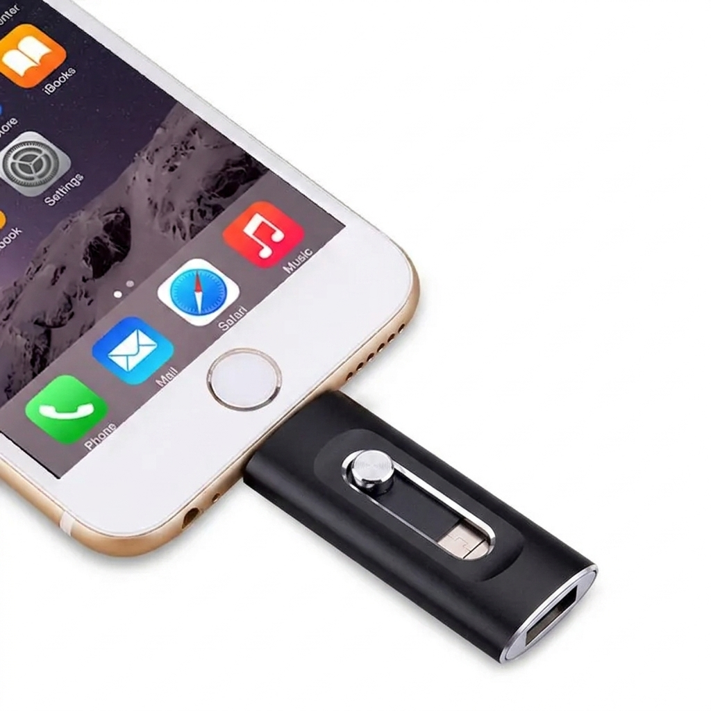 USB Flash Drive Metal 6.6 cm 2.6 in Triple Connector Phone Computer File Transfer Storage Backup Memory Stick | Thomler