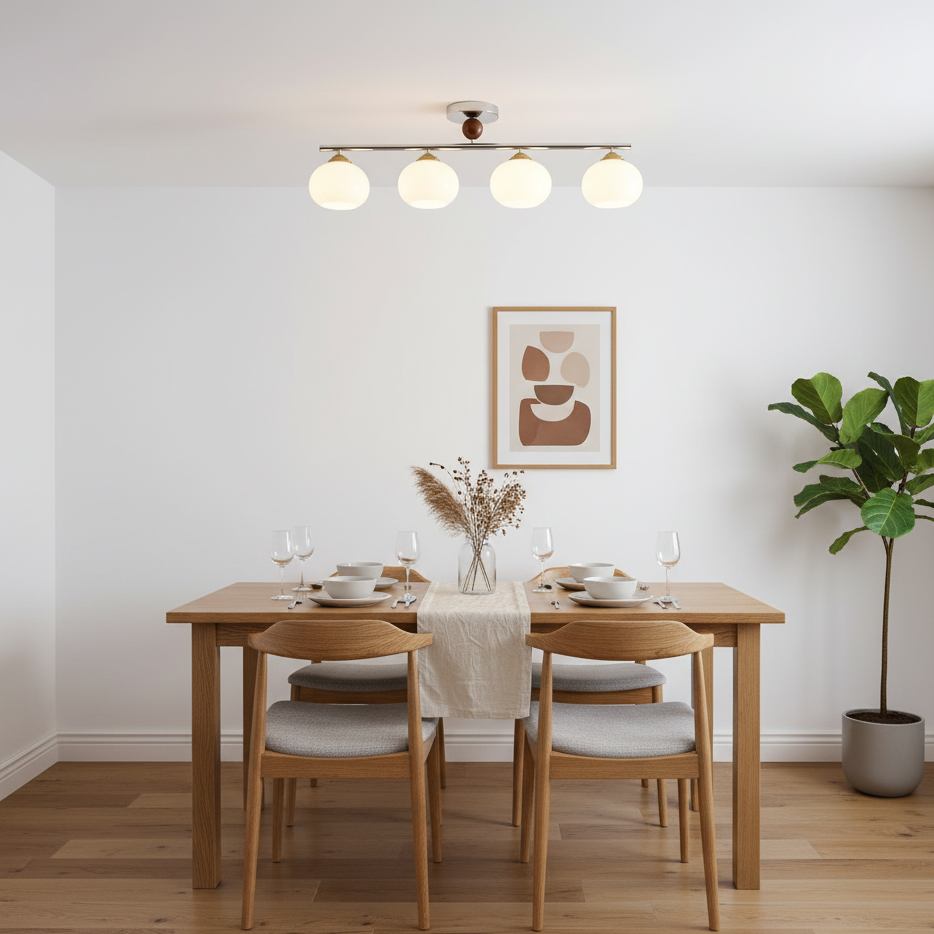 Ceiling Light Glass Metal 38.5 in Caramel Chrome Gold White Beige Kitchen Dining Room Modern Pendant Fixture | Thomler