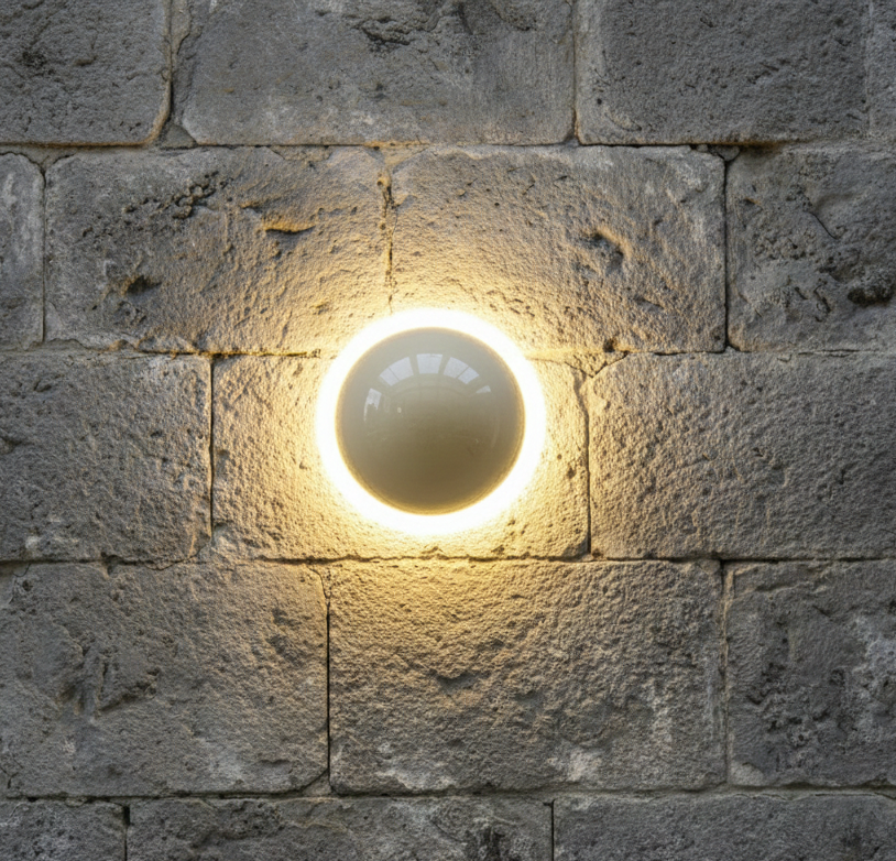 Metal Circle Sconce with LED Bi-Directional Lighting for Hallways, Bedrooms & Living Rooms | Thomler