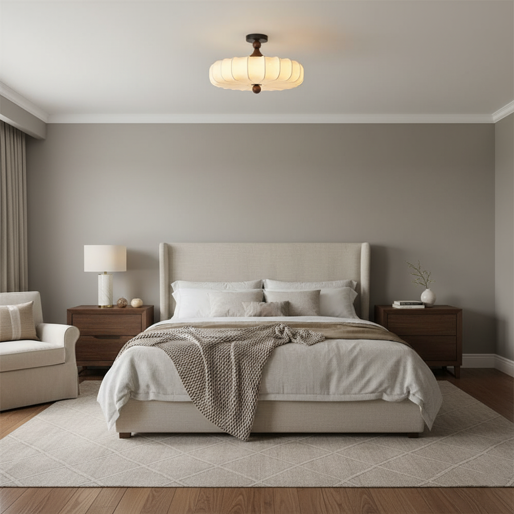Ceiling Lamp Wood 17.7 in x 11.8 in Black Walnut Indoor Dining Living Room LED Fixture Modern Ambient Lighting | Thomler