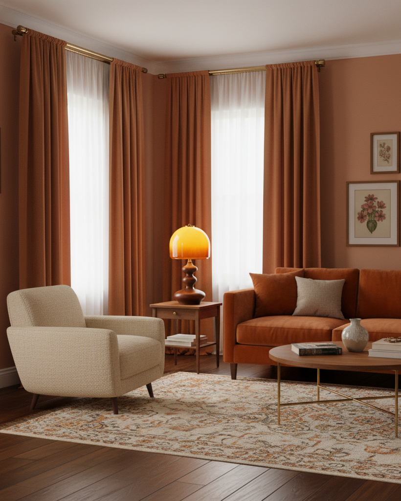 Table Lamp Wood 9.8 in Caramel Dome Indoor Lighting Modern Bedroom Living Room Decor | Thomler