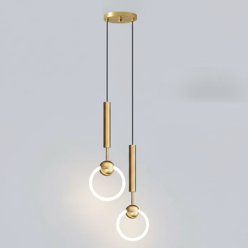 Modern Circular LED Ceiling Pendant – Sleek Aluminum Downlight for Dining Room, Bedroom & Entryway – Adjustable Drop Height – Warm/Cool | Thomler