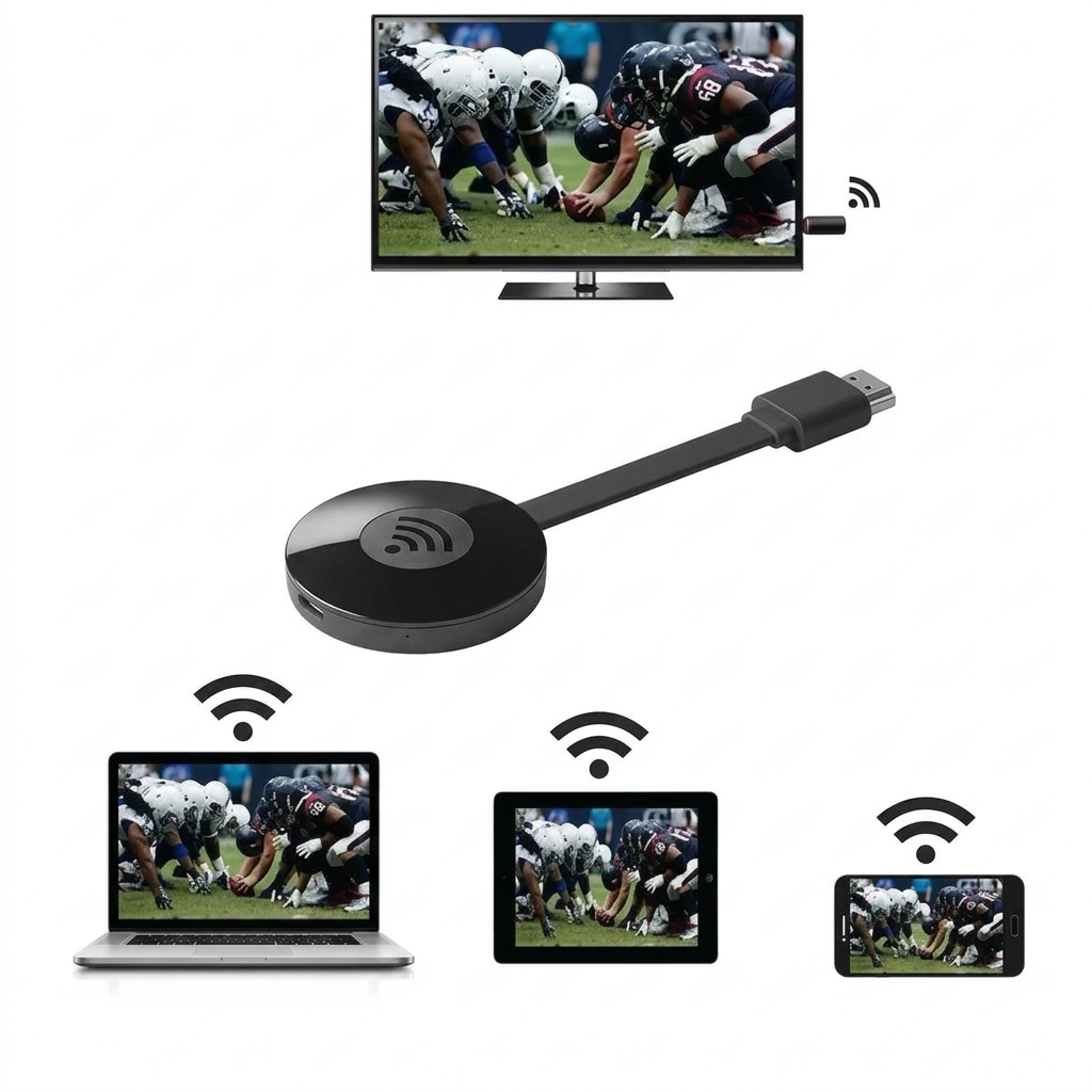 Kabelloser HDMI-Mirror-Adapter 1080p — Handy & Tablet ohne Kabel mit dem TV verbinden