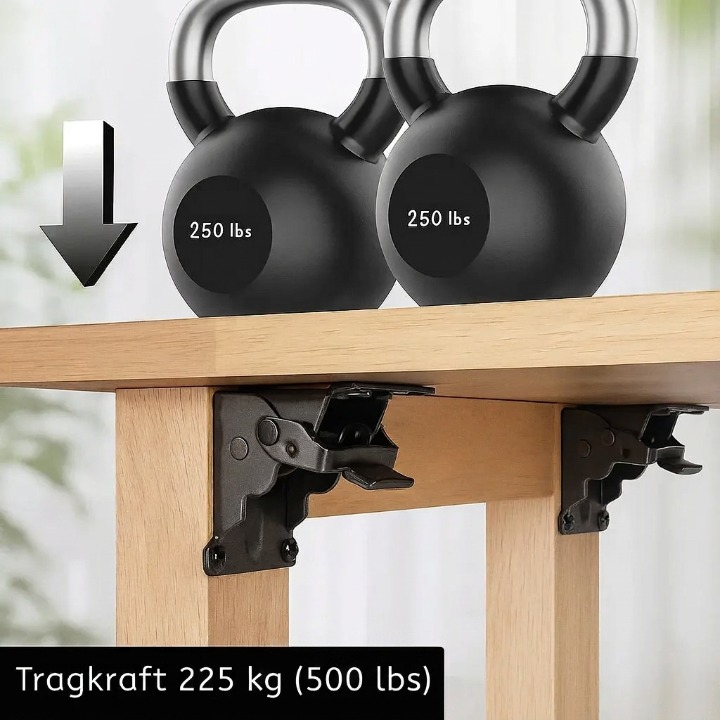 Folding Table Bracket Steel 22.5 cm Load Support Wall Mounted Workbench Balcony Table Space Saving Folding Shelf Support | Thomler