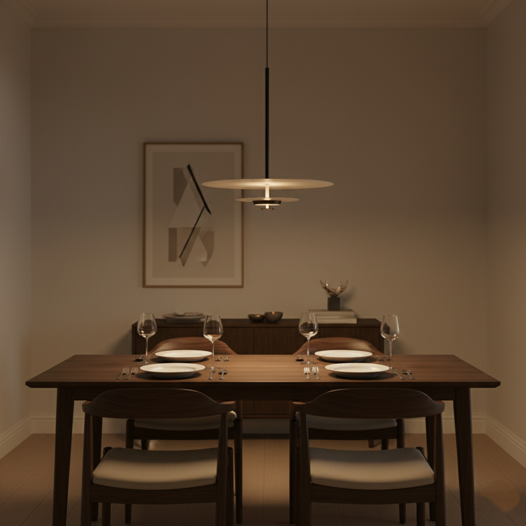 Pendant Light Iron Acrylic LED 59.1 in Adjustable Hanging Dining Room Kitchen Island Modern Ceiling Lamp | Thomler