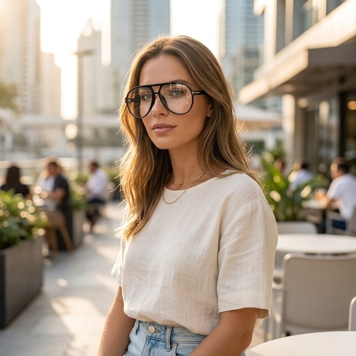 Aviator Oversize Sonnenbrille — Retro Design, UV400, 70er Vintage-Stil