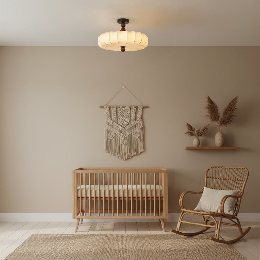Ceiling Lamp Wood 17.7 in x 11.8 in Black Walnut Indoor Dining Living Room LED Fixture Modern Ambient Lighting | Thomler