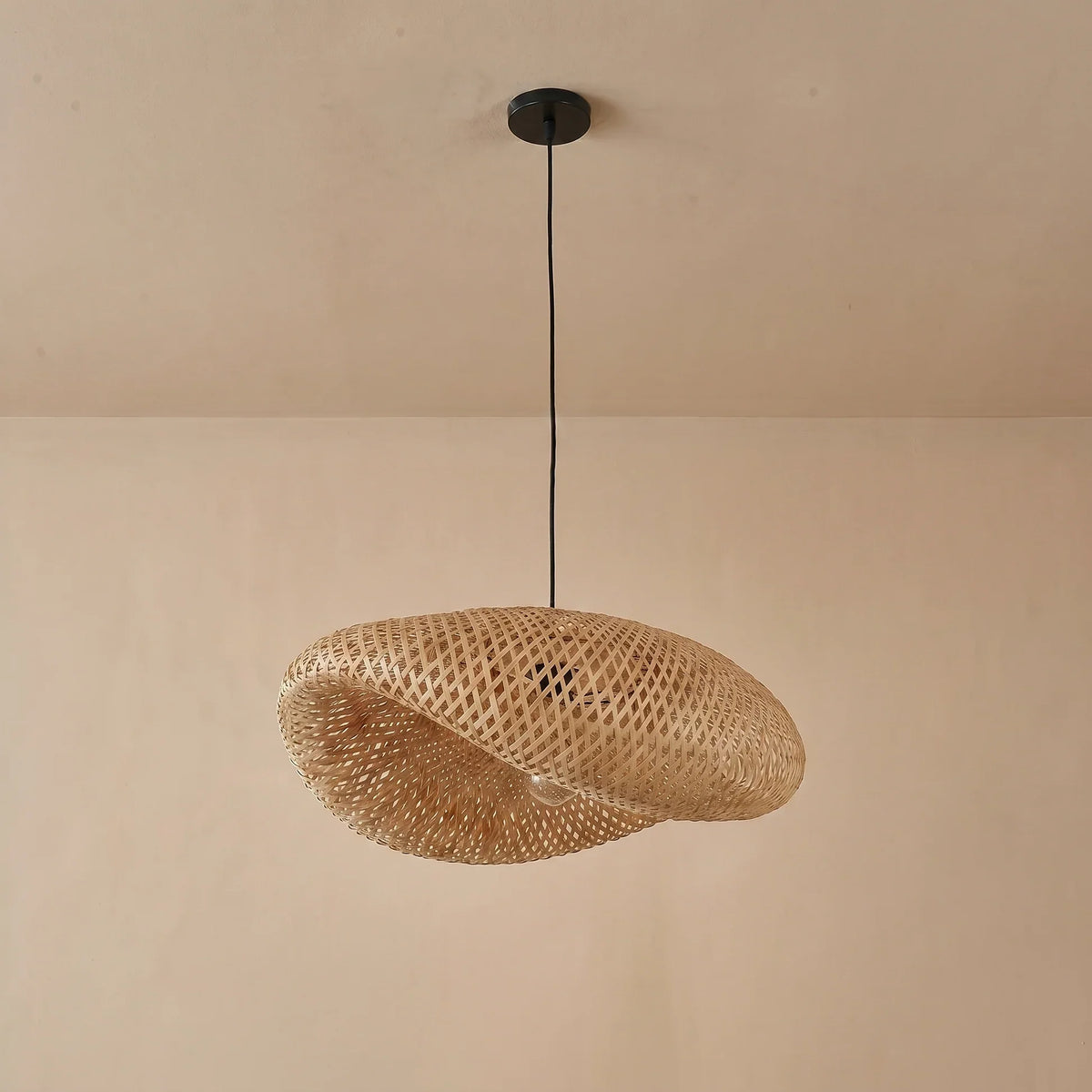 Woven Rattan Pendant Light with Adjustable Height for Dining Room & Kitchen | Natural Ceiling Fixture with E27 Socket | Scandinavian | Thomler