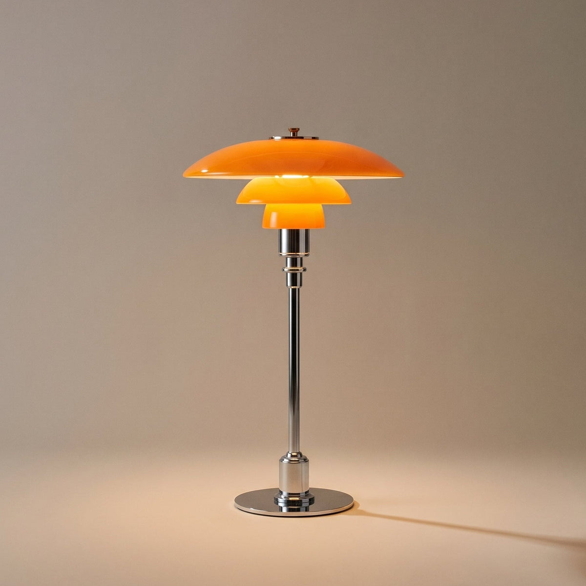 Modern Table Lamp with Triple Glass Shades – Sculptural Accent Light with Rotary Dimmer for Bedroom, Office & Living Room | Thomler
