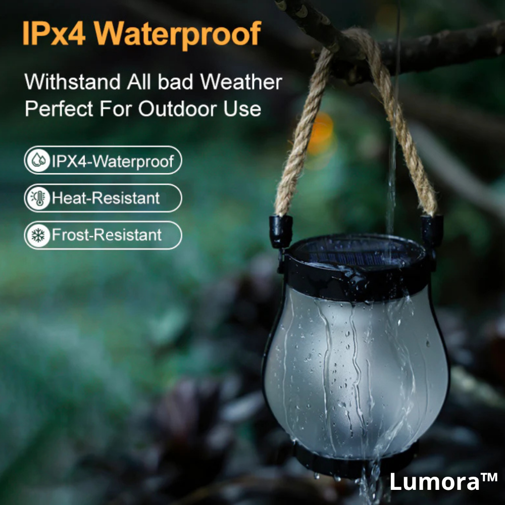 Solar Lantern Plastic 28.0 cm Outdoor Hanging LED Flame Effect Garden Patio Balcony Light Waterproof | Thomler