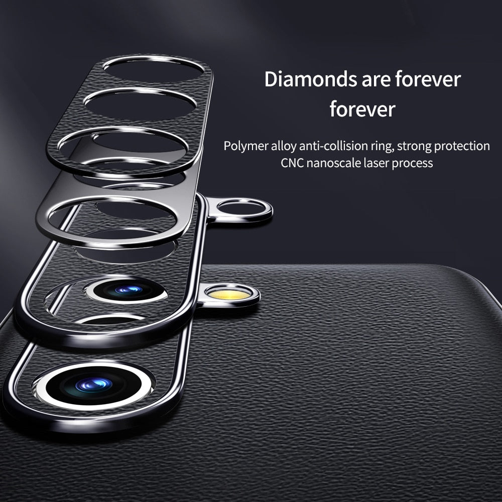 Premium Cowhide Phone Case for Samsung Galaxy with Metal Frame Wireless Charging Compatible | Thomler