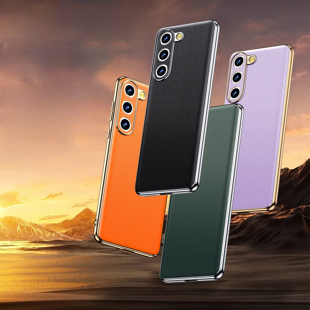 Premium Cowhide Phone Case for Samsung Galaxy with Metal Frame Wireless Charging Compatible | Thomler