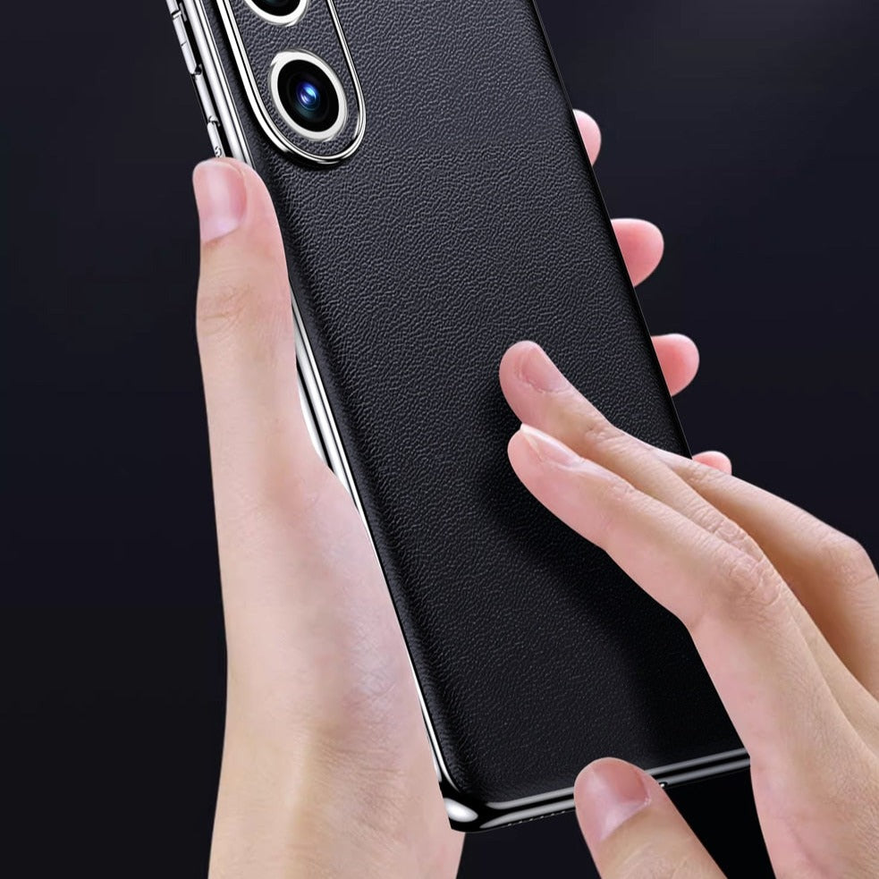 Premium Cowhide Phone Case for Samsung Galaxy with Metal Frame Wireless Charging Compatible | Thomler