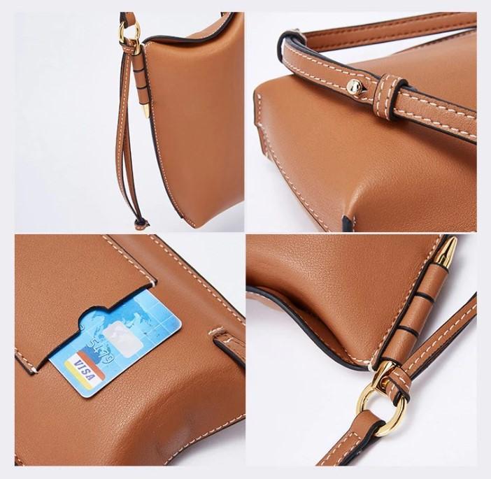 Compact Leather Crossbody Phone Pouch for Women – Hands-Free Everyday Carry with Card Slots & Adjustable Strap | Thomler