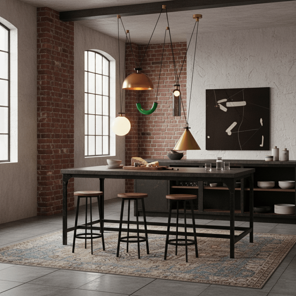 Metal Geometric Pendant Light 11.8 in Modular Ceiling Indoor Hanging Lamp | Thomler