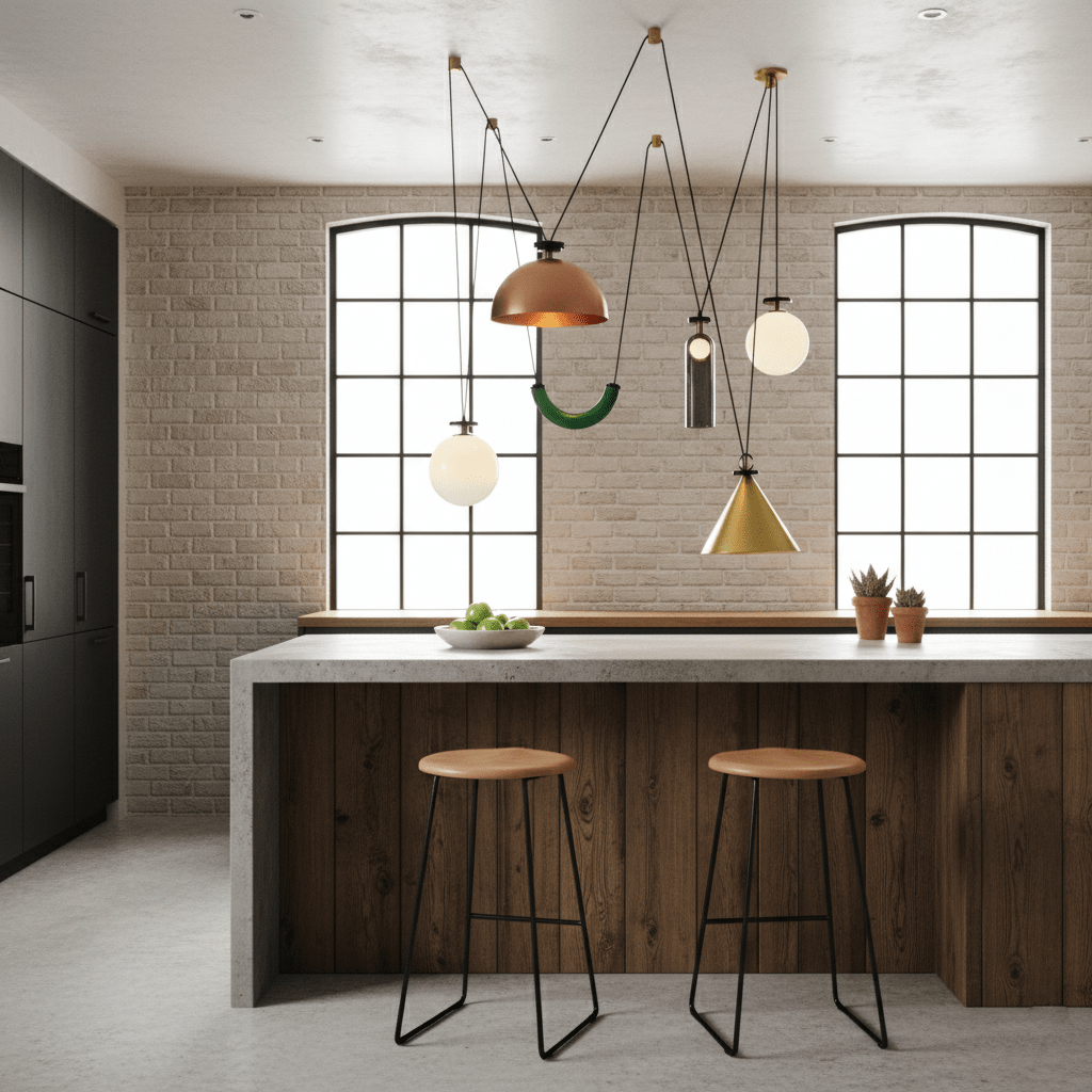 Metal Geometric Pendant Light 11.8 in Modular Ceiling Indoor Hanging Lamp | Thomler