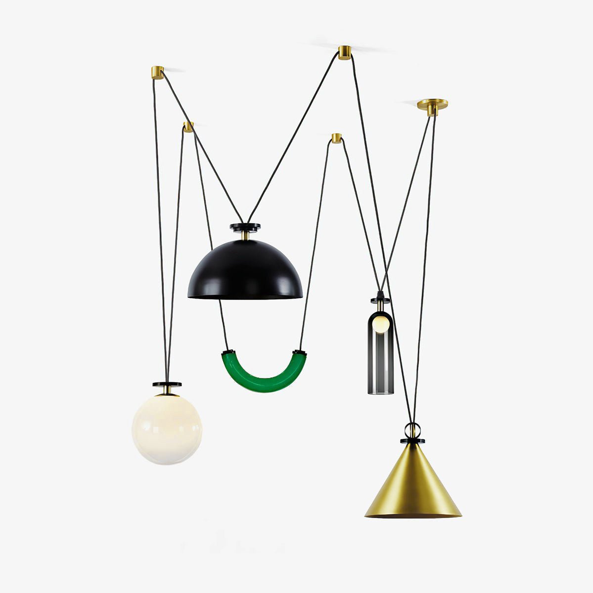 Metal Geometric Pendant Light 11.8 in Modular Ceiling Indoor Hanging Lamp | Thomler