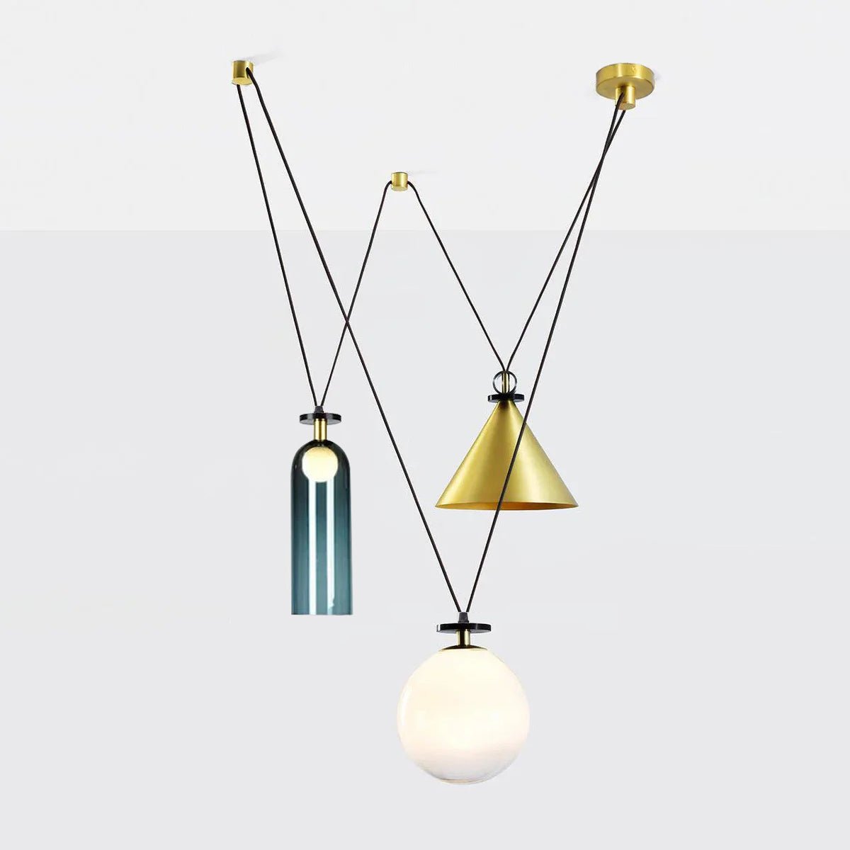 Metal Geometric Pendant Light 11.8 in Modular Ceiling Indoor Hanging Lamp | Thomler