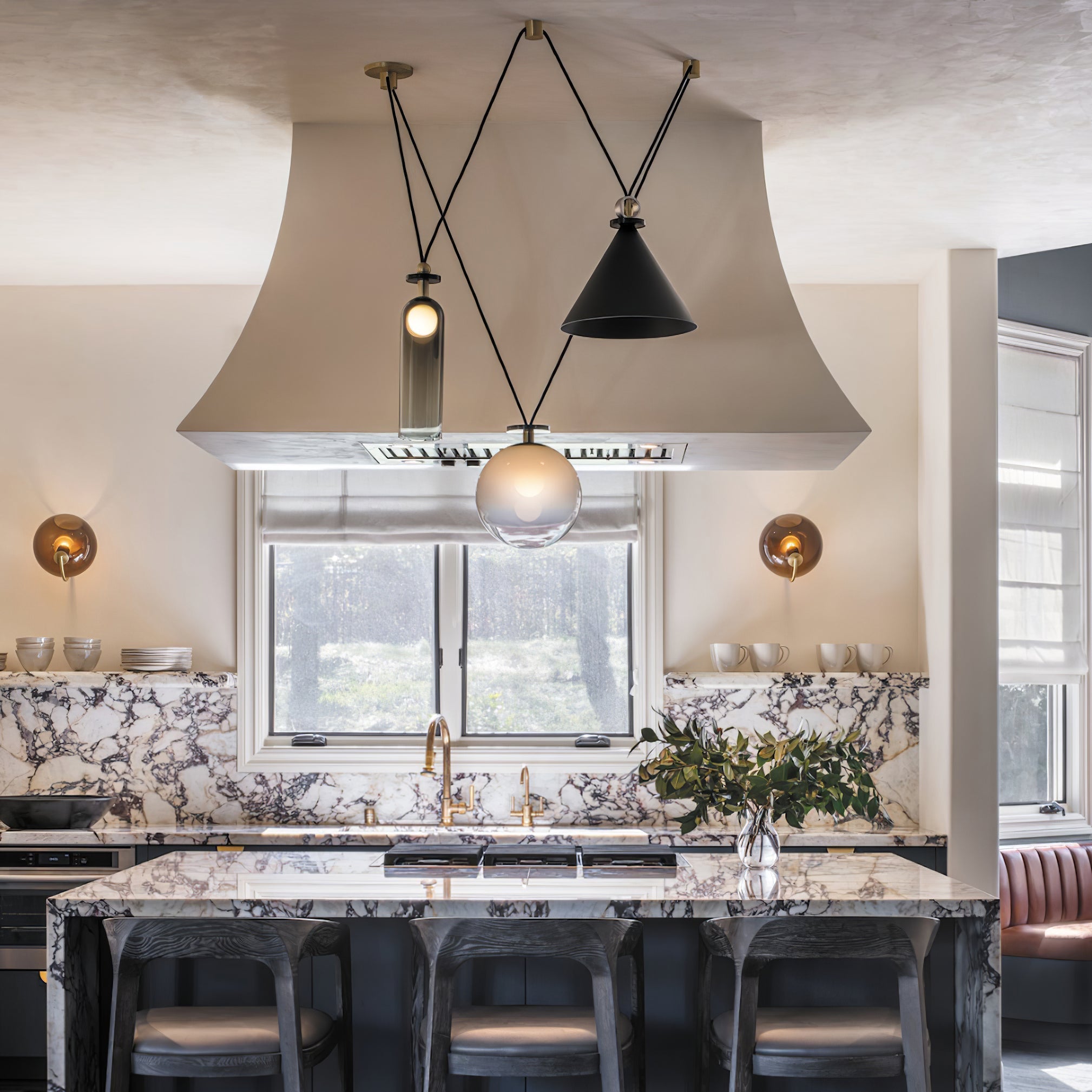 Metal Geometric Pendant Light 11.8 in Modular Ceiling Indoor Hanging Lamp | Thomler