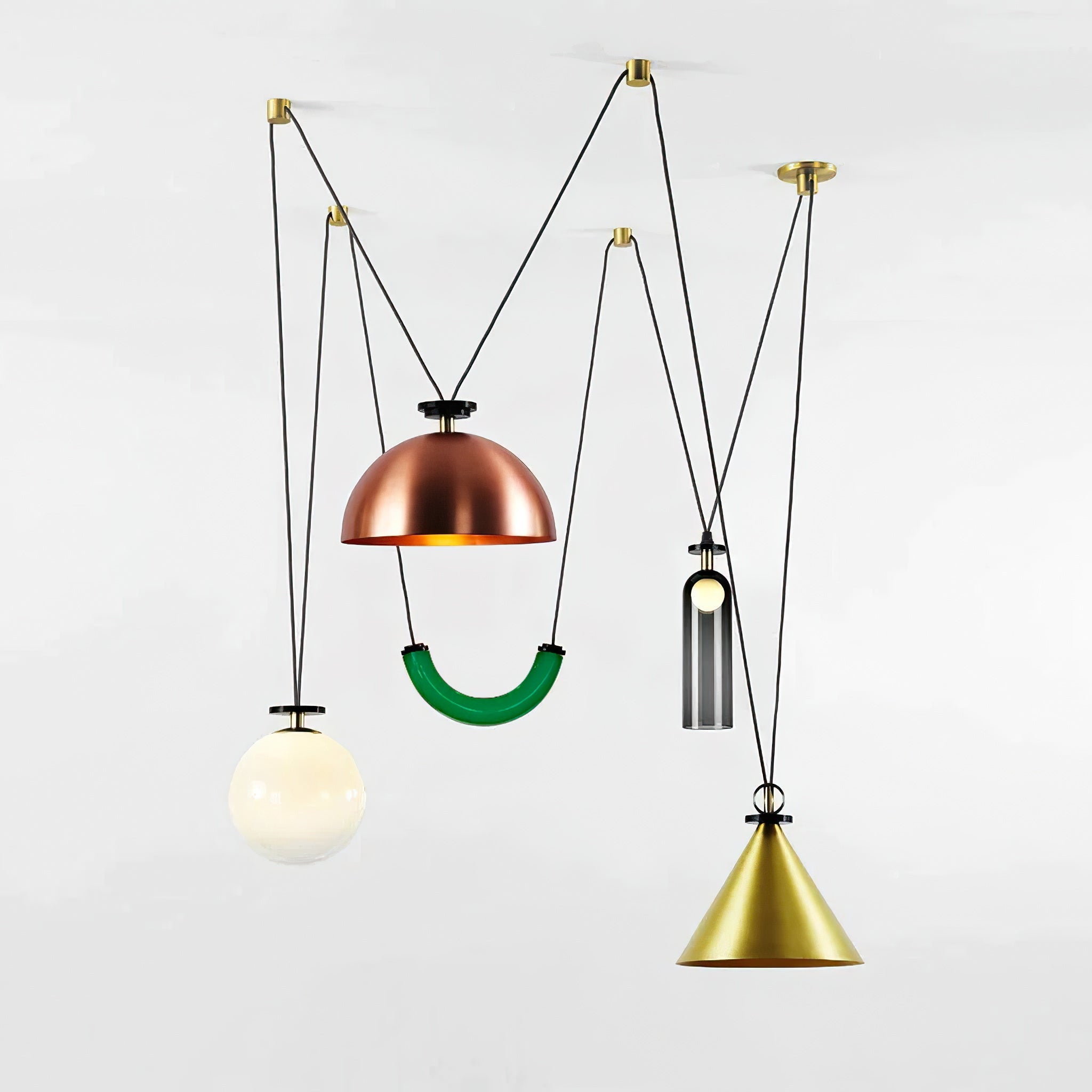 Metal Geometric Pendant Light 11.8 in Modular Ceiling Indoor Hanging Lamp | Thomler