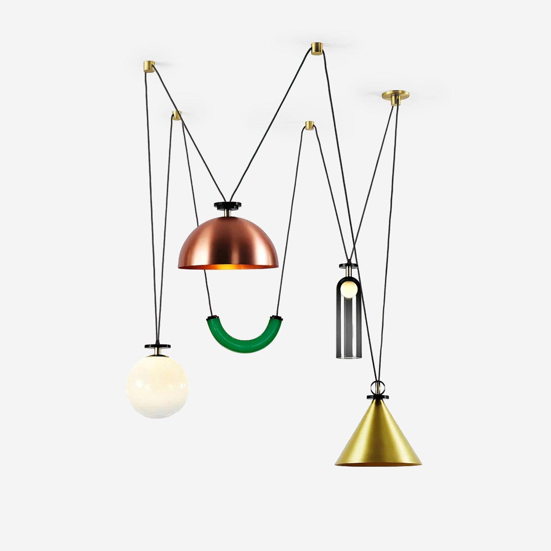 Metal Geometric Pendant Light 11.8 in Modular Ceiling Indoor Hanging Lamp | Thomler